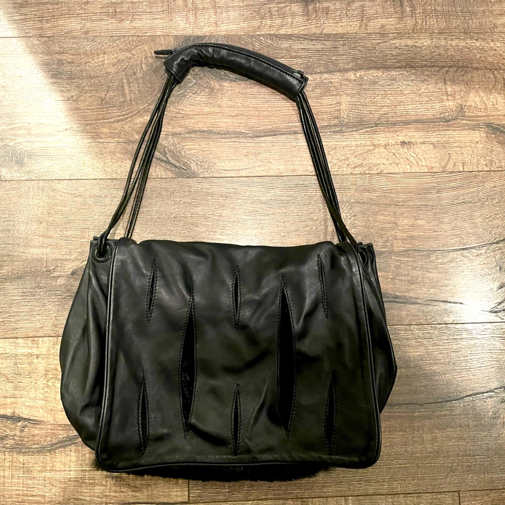 Alexander Wang Leather and Fur Purse